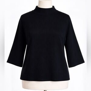 Rielle Black Mock Neck Sweater Women’s 2X Dailylook Classiccore Comfy Timeless